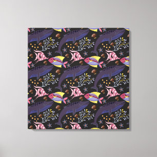 Aquatic animals pattern ocean underwater life 21 canvas print