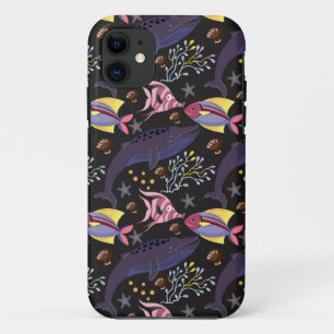 Aquatic animals pattern   ocean underwater life 21 iPhone 11 case