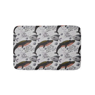 Aquatic animals pattern   ocean underwater life 22 bath mat