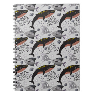 Aquatic animals pattern ocean underwater life 22 notebook