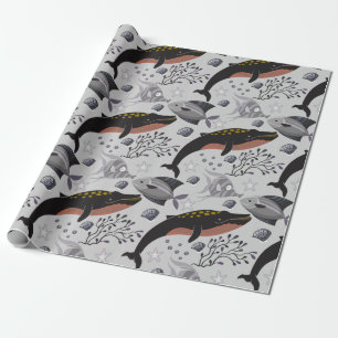 Aquatic animals pattern   ocean underwater life 22 wrapping paper