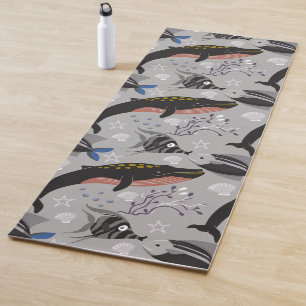 Aquatic animals pattern ocean underwater life 23 yoga mat