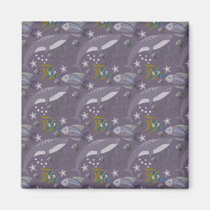 Aquatic animals pattern   ocean underwater life 24 magnet