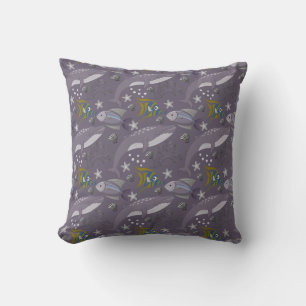 Aquatic animals pattern   ocean underwater life 24 throw pillow