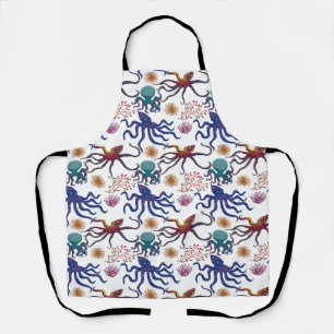 Aquatic animals pattern   ocean underwater life 27 apron