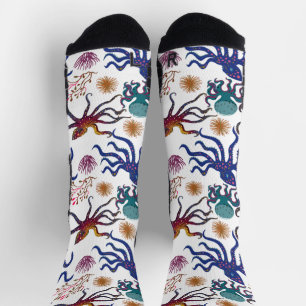 Aquatic animals pattern   ocean underwater life 27 socks