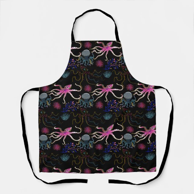 Aquatic animals pattern | ocean underwater life 28 apron (Front)
