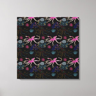 Aquatic animals pattern   ocean underwater life 28 canvas print