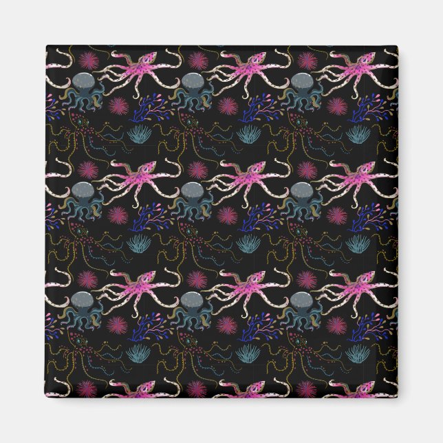 Aquatic animals pattern | ocean underwater life 28 magnet (Front)