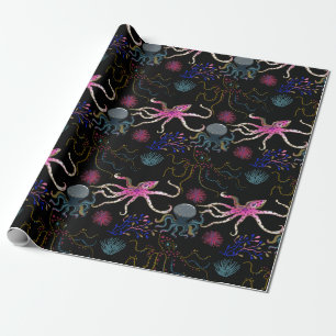Aquatic animals pattern   ocean underwater life 28 wrapping paper