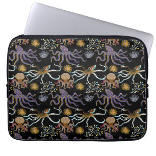 Aquatic animals pattern ocean underwater life 29 laptop sleeve