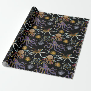 Aquatic animals pattern   ocean underwater life 29 wrapping paper
