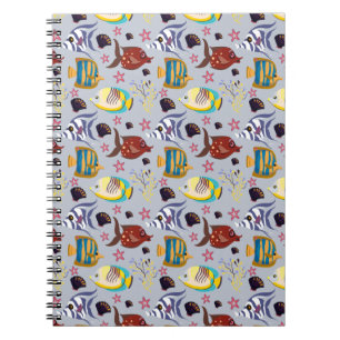 Aquatic animals pattern ocean underwater life 2 notebook