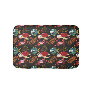 Aquatic animals pattern   ocean underwater life 30 bath mat