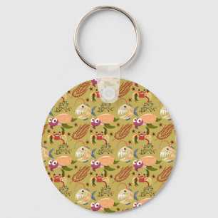 Aquatic animals pattern ocean underwater life 31 keychain