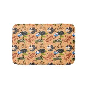 Aquatic animals pattern ocean underwater life 32 bath mat