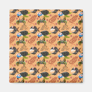 Aquatic animals pattern ocean underwater life 32 magnet
