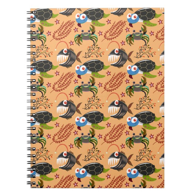Aquatic animals pattern | ocean underwater life 32 notebook (Front)