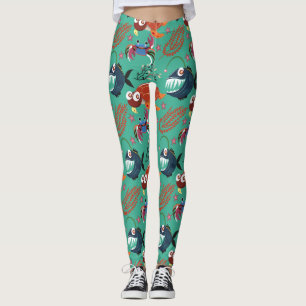 Aquatic animals pattern   ocean underwater life 33 leggings