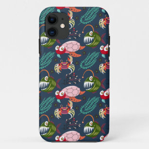 Aquatic animals pattern   ocean underwater life 34 iPhone 11 case