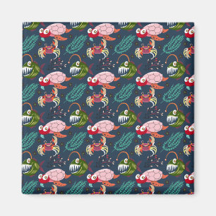Aquatic animals pattern ocean underwater life 34 magnet