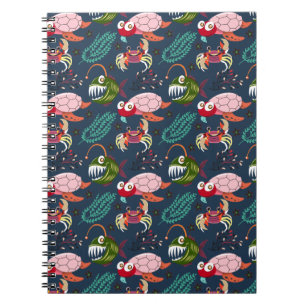 Aquatic animals pattern   ocean underwater life 34 notebook