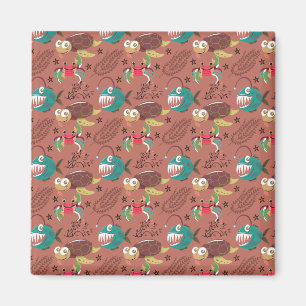 Aquatic animals pattern ocean underwater life 35 magnet