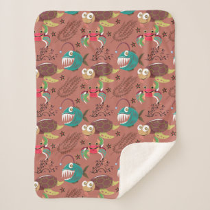 Aquatic animals pattern   ocean underwater life 35 sherpa blanket