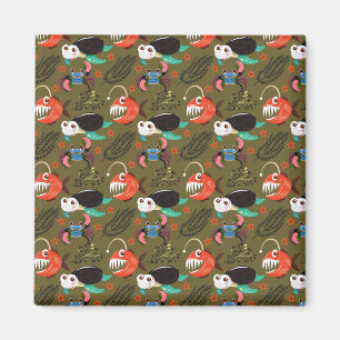 Aquatic animals pattern ocean underwater life 36 magnet