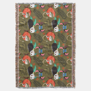 Aquatic animals pattern ocean underwater life 36 throw blanket