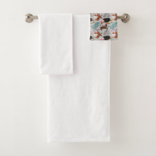 Aquatic animals pattern   ocean underwater life 37 bath towel set