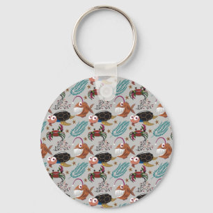 Aquatic animals pattern   ocean underwater life 37 keychain