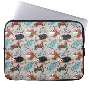 Aquatic animals pattern   ocean underwater life 37 laptop sleeve