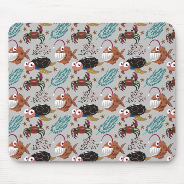 Aquatic animals pattern | ocean underwater life 37 mouse pad (Front)