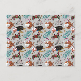 Aquatic animals pattern ocean underwater life 37 postcard