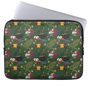 Aquatic animals pattern   ocean underwater life 38 laptop sleeve