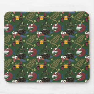 Aquatic animals pattern   ocean underwater life 38 mouse pad