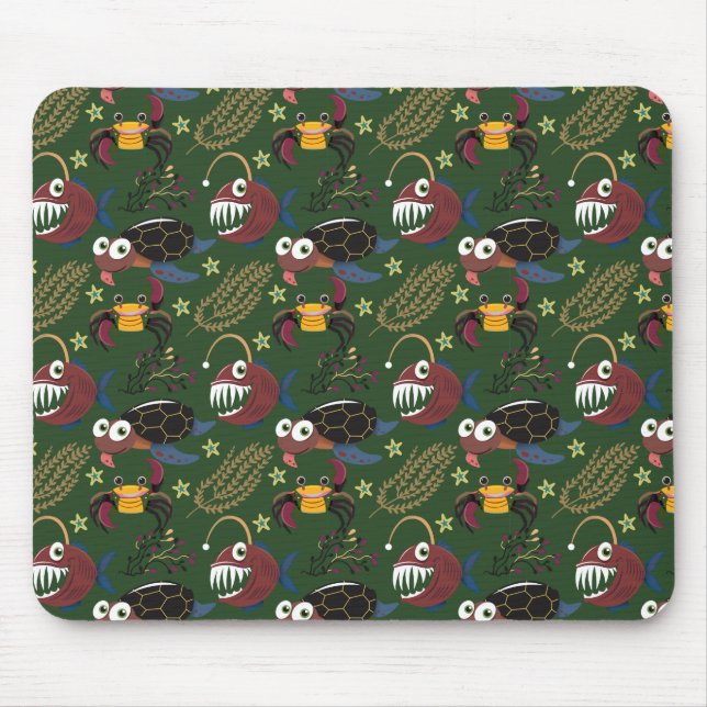Aquatic animals pattern | ocean underwater life 38 mouse pad (Front)