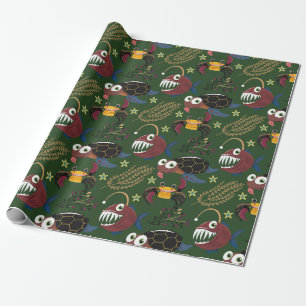 Aquatic animals pattern ocean underwater life 38 wrapping paper