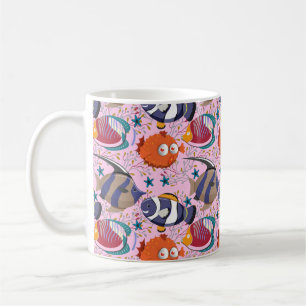 Aquatic animals pattern   ocean underwater life 39 coffee mug