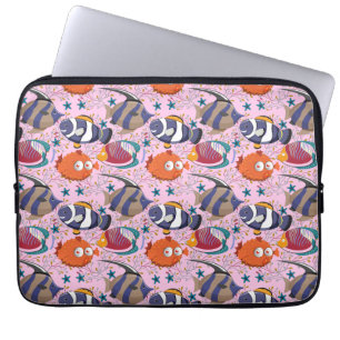 Aquatic animals pattern ocean underwater life 39 laptop sleeve