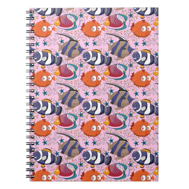 Aquatic animals pattern | ocean underwater life 39 notebook (Front)
