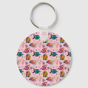 Aquatic animals pattern   ocean underwater life 3 keychain