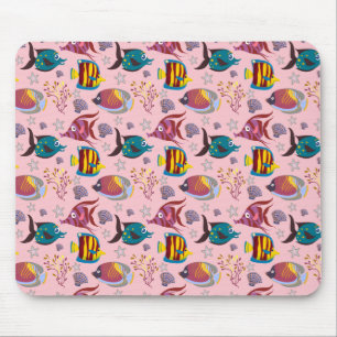 Aquatic animals pattern   ocean underwater life 3 mouse pad