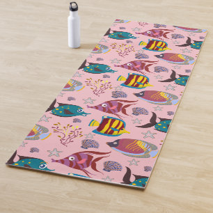 Aquatic animals pattern ocean underwater life 3 yoga mat