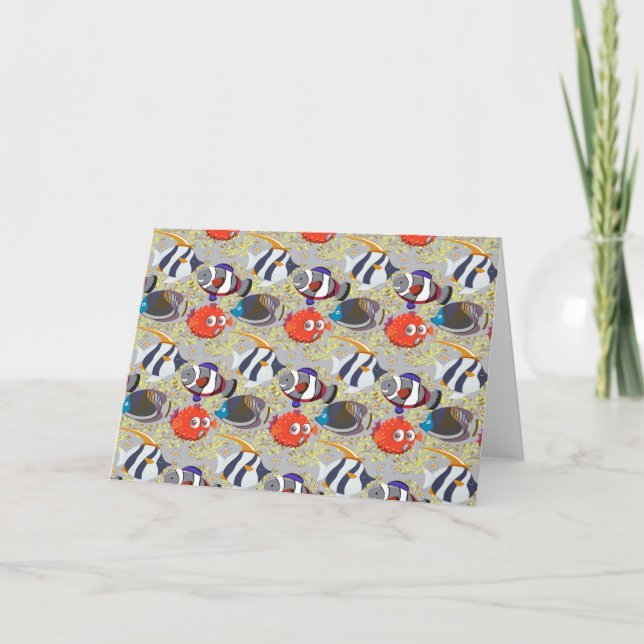 Aquatic animals pattern | ocean underwater life 40 card (Front)