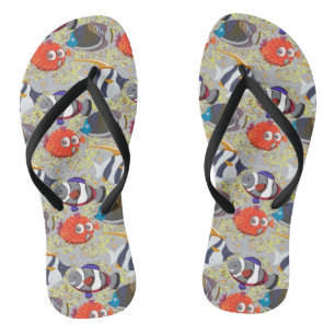 Aquatic animals pattern   ocean underwater life 40 flip flops