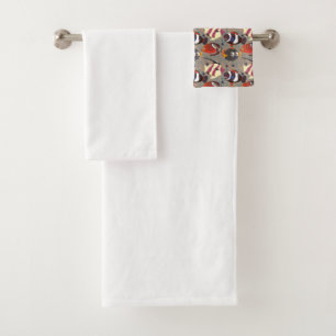 Aquatic animals pattern   ocean underwater life 41 bath towel set