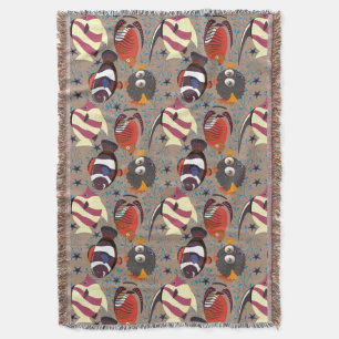 Aquatic animals pattern   ocean underwater life 41 throw blanket