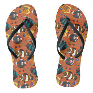 Aquatic animals pattern   ocean underwater life 42 flip flops